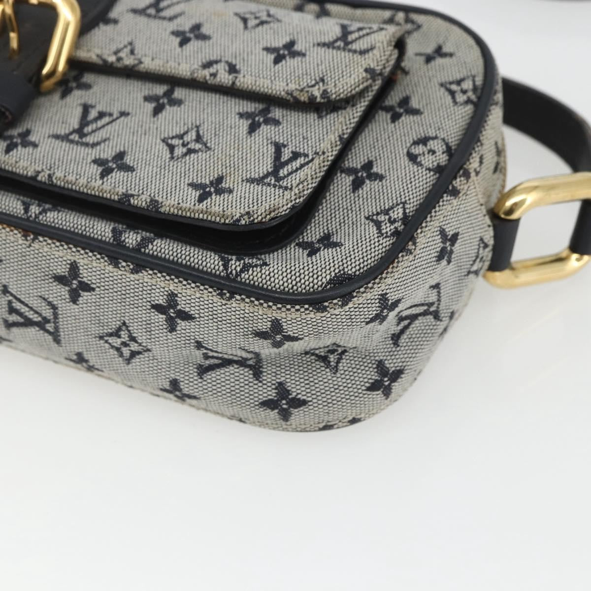 Louis Vuitton Juliette Crossbody Bag Mini Lin, BLUE, CANVAS, Shoulder bag