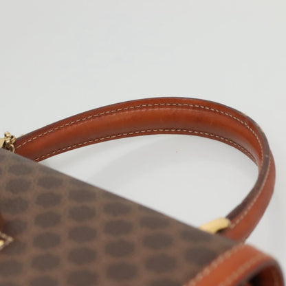 Celine Vintage Convertible Top Handle Bag Macadam Coated Canvas, BROWN, CANVAS, Handbag