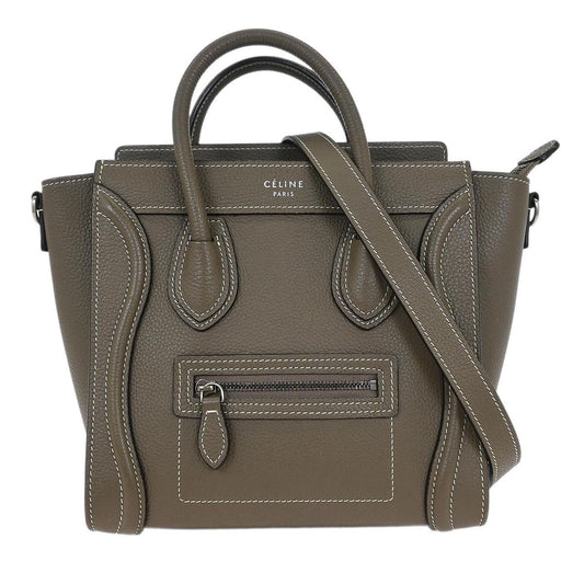 Celine Luggage Bag Grainy Leather, BROWN, LEATHER, Handbag