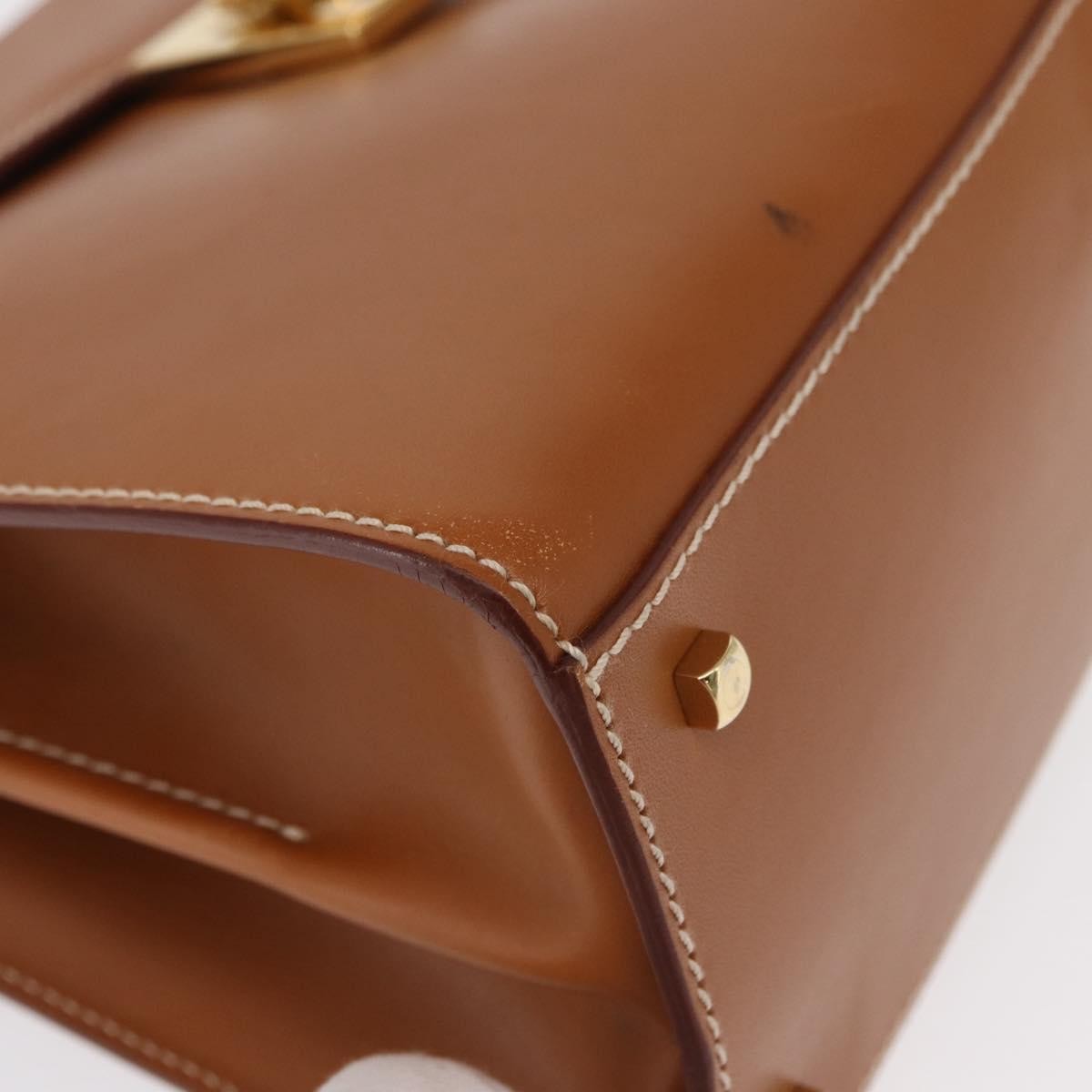 Salvatore Ferragamo Gancini handbag Leather, BROWN, LEATHER, Handbag