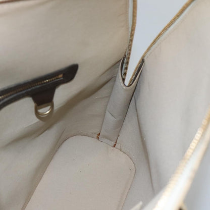 Louis Vuitton Alma Handbag Mini Lin Monogram, Khaki, Canvas, Handbag