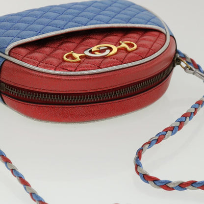 Gucci Trapuntata Camera Shoulder Bag Quilted Laminated Leather, RED, LEATHER, Shoulder bag