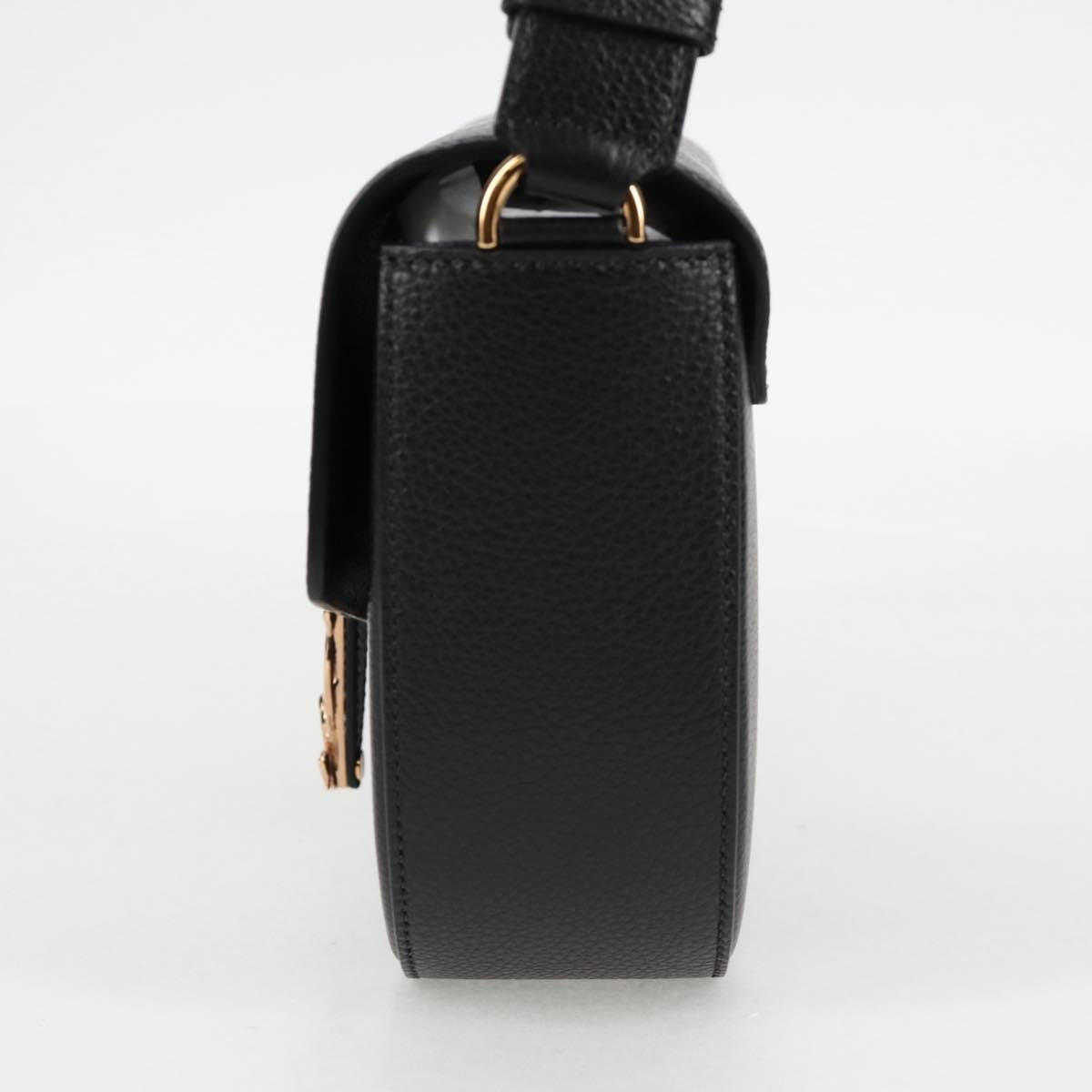 Versace Virtus Flap Messenger Bag Leather, BLACK, LEATHER, Crossbody bag