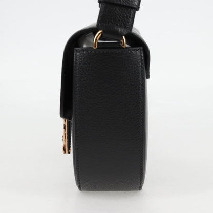 Versace Virtus Flap Messenger Bag Leather, BLACK, LEATHER, Crossbody bag