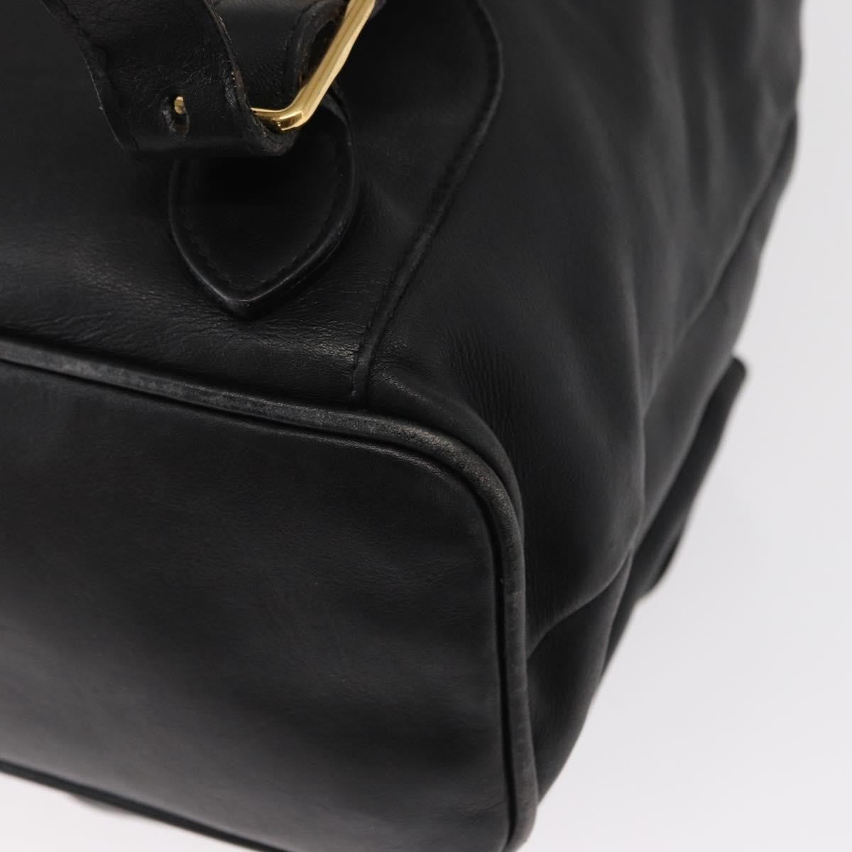 Gucci Vintage Bamboo Backpack Leather, BLACK, LEATHER, Backpack