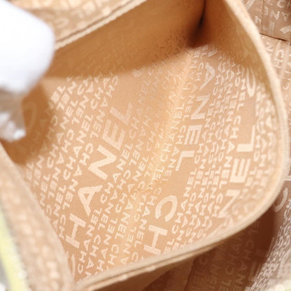 Chanel Chocolate Bar CC Shoulder Bag Quilted Leather, YELLOW, LEATHER, Shoulder bag