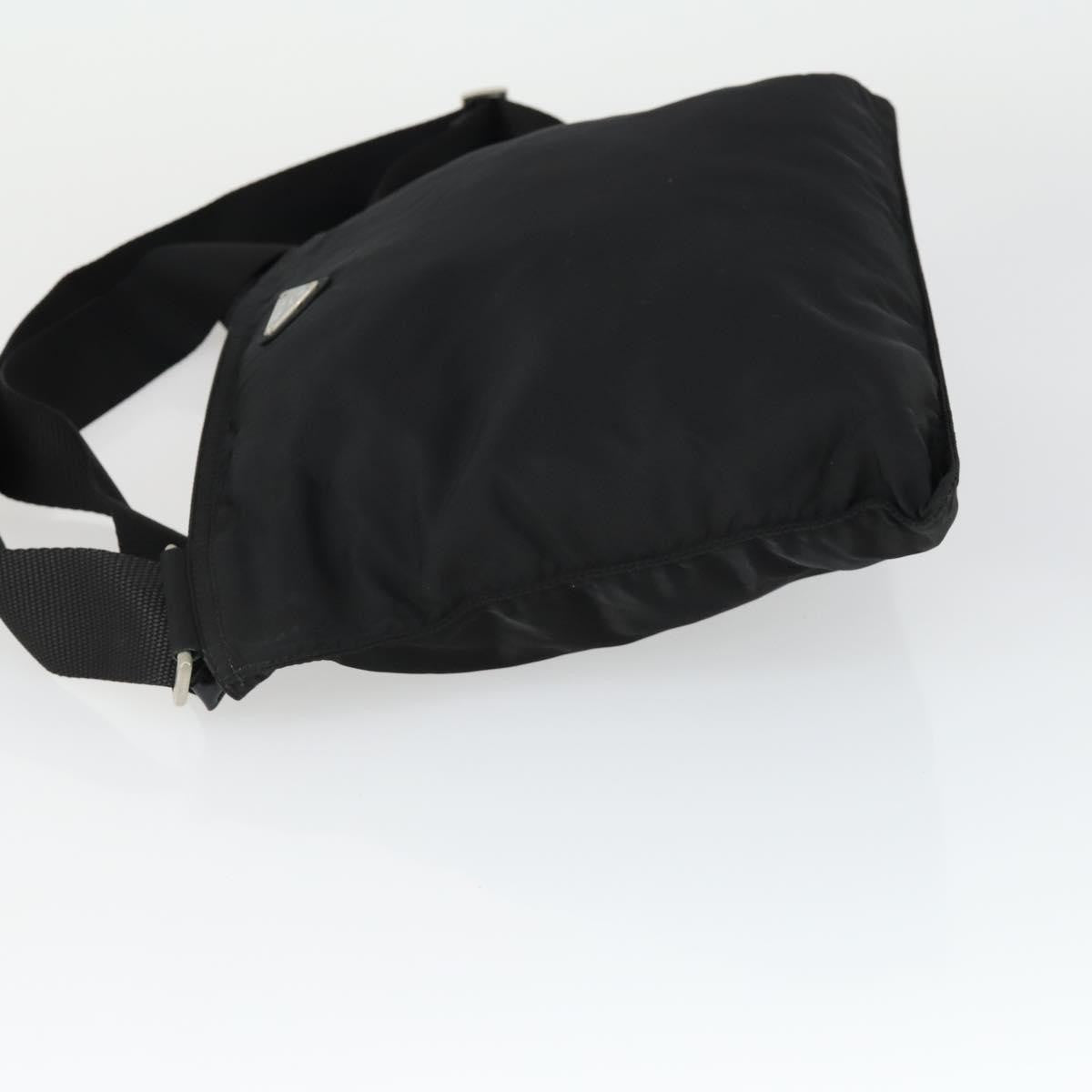 Prada Zip Top Messenger Bag Tessuto, BLACK, NYLON, Shoulder bag