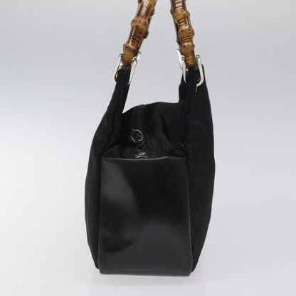 Gucci Bamboo Top Handle Tote Nylon, BLACK, NYLON, Tote bag