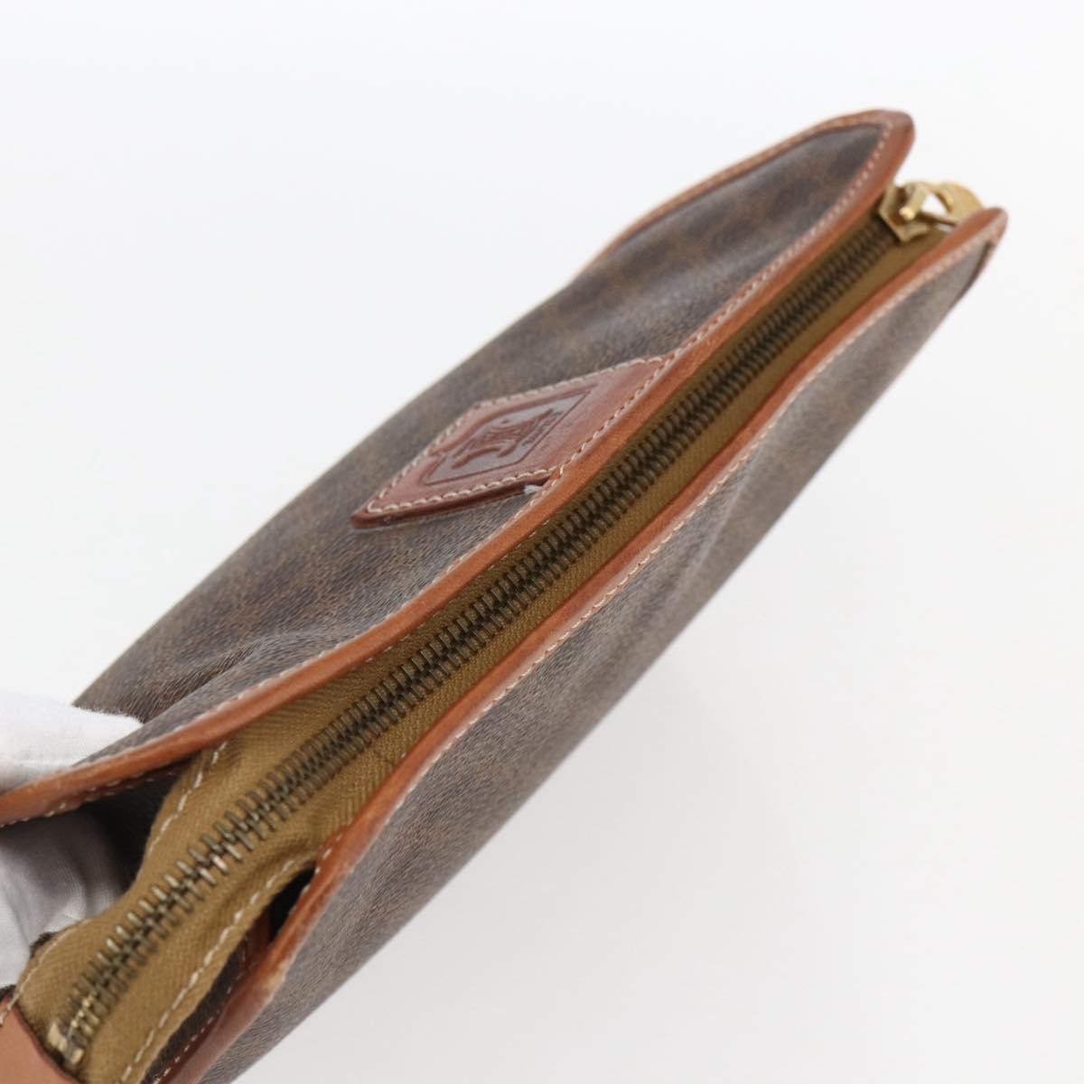 Celine Macadam Pochette Canvas and Leather, BROWN, CANVAS, Clutche & pouche