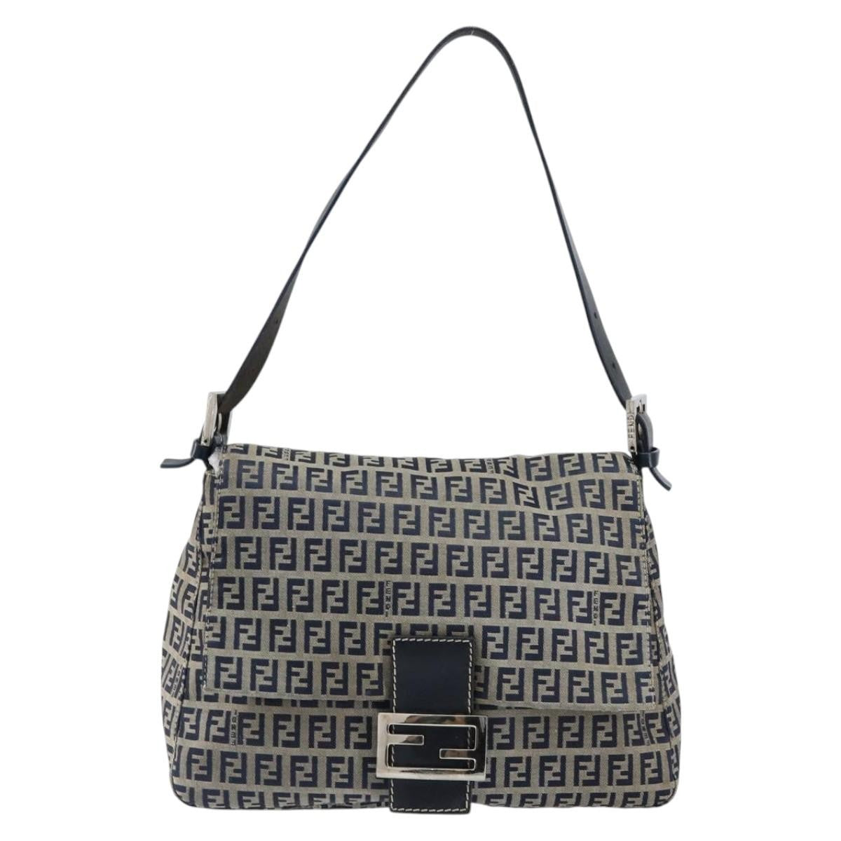 Fendi Mama Forever Bag Zucchino Canvas, NAVY, CANVAS, Tote bag