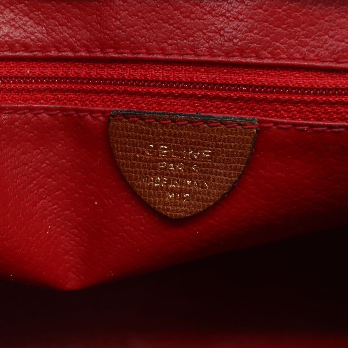 Celine Circle Logo Shoulder Bag Leather, BROWN, LEATHER, Shoulder bag