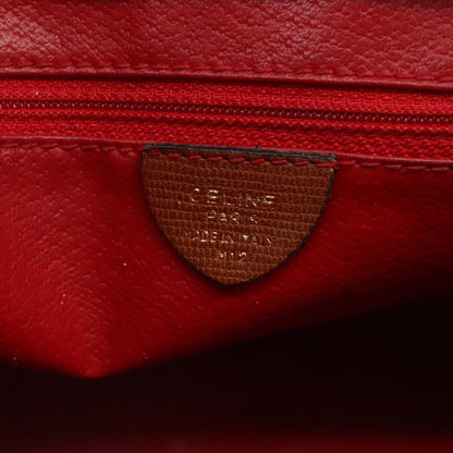 Celine Circle Logo Shoulder Bag Leather, BROWN, LEATHER, Shoulder bag