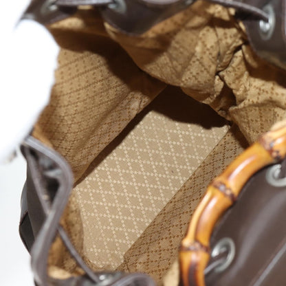 Gucci Vintage Bamboo Sling Backpack Nylon, BROWN, NYLON, Backpack