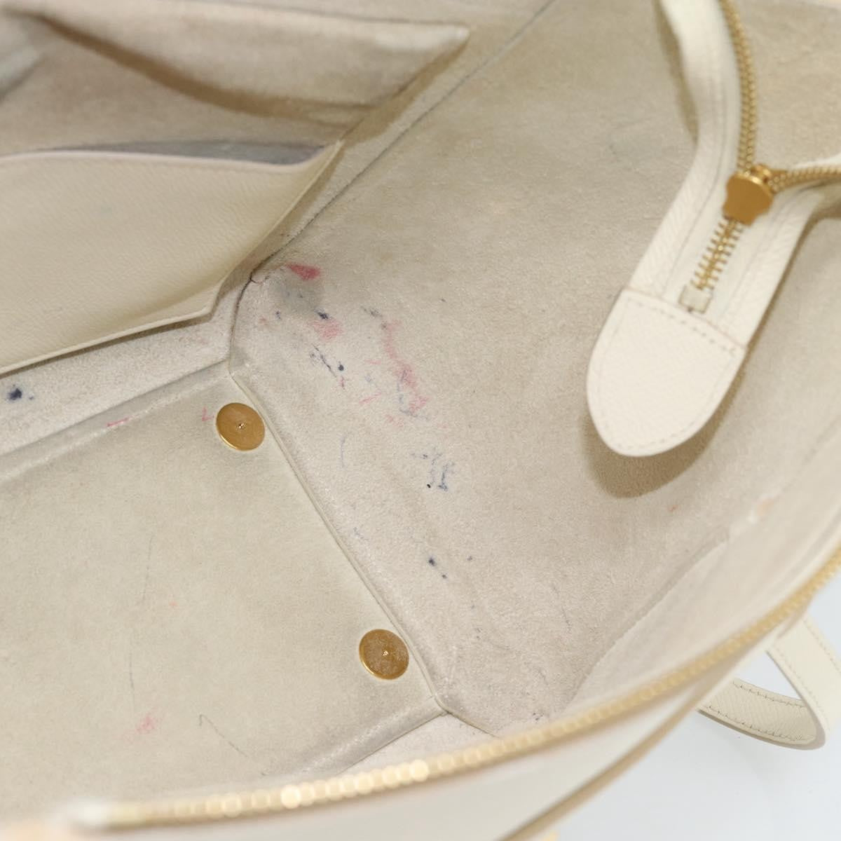 Celine Belt Bag Textured Leather, White, Leather, Handbag
