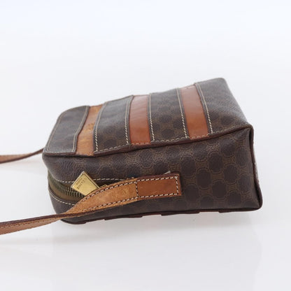 Celine Vintage Macadam Shoulder Bag Canvas and Leather, BROWN, CANVAS, Shoulder bag