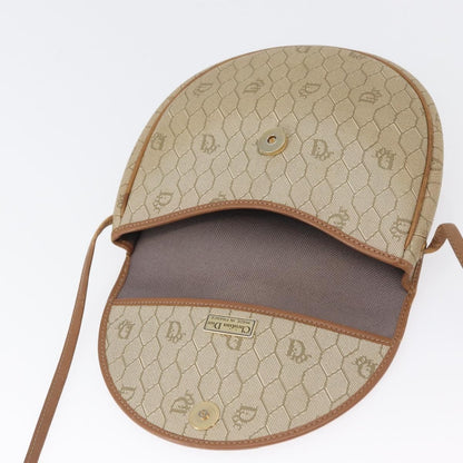 Christian Dior Vintage Honeycomb Flap Crossbody Bag Canvas and Leather, BEIGE, CANVAS, Shoulder bag