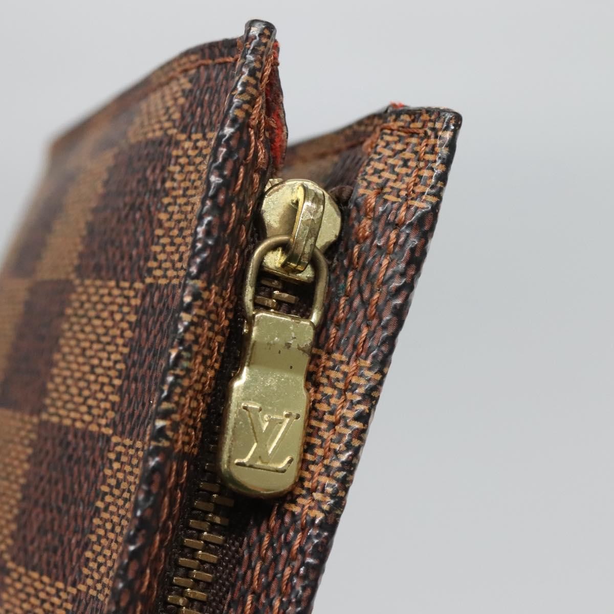 Louis Vuitton Marais Bucket Zip Pouch Damier, BROWN, CANVAS, Clutche & pouche