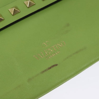 Valentino Garavani Rockstud Pouch Leather, GOLD, LEATHER, Clutche & pouche