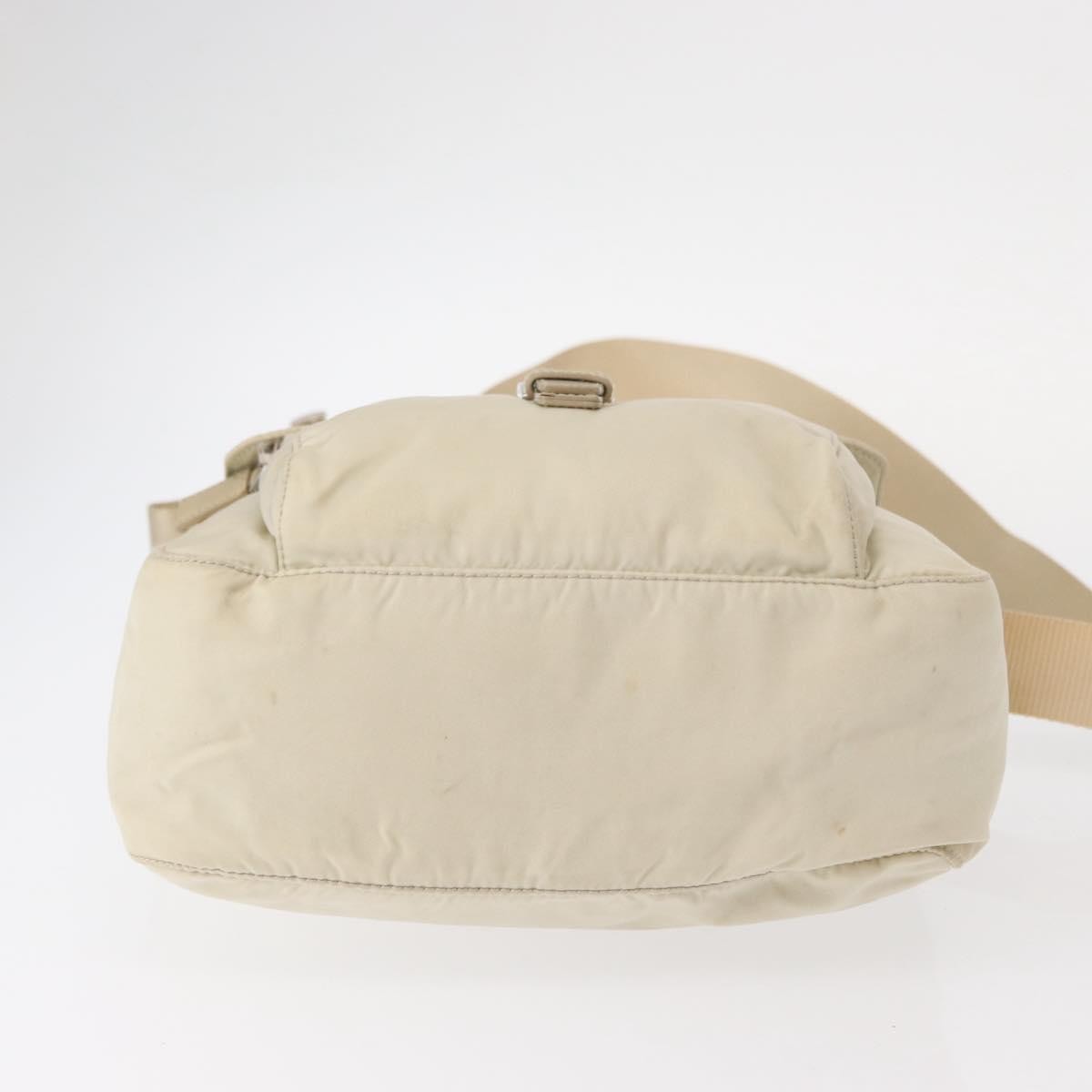 Prada Buckle Messenger Bag Tessuto, BEIGE, NYLON, Shoulder bag