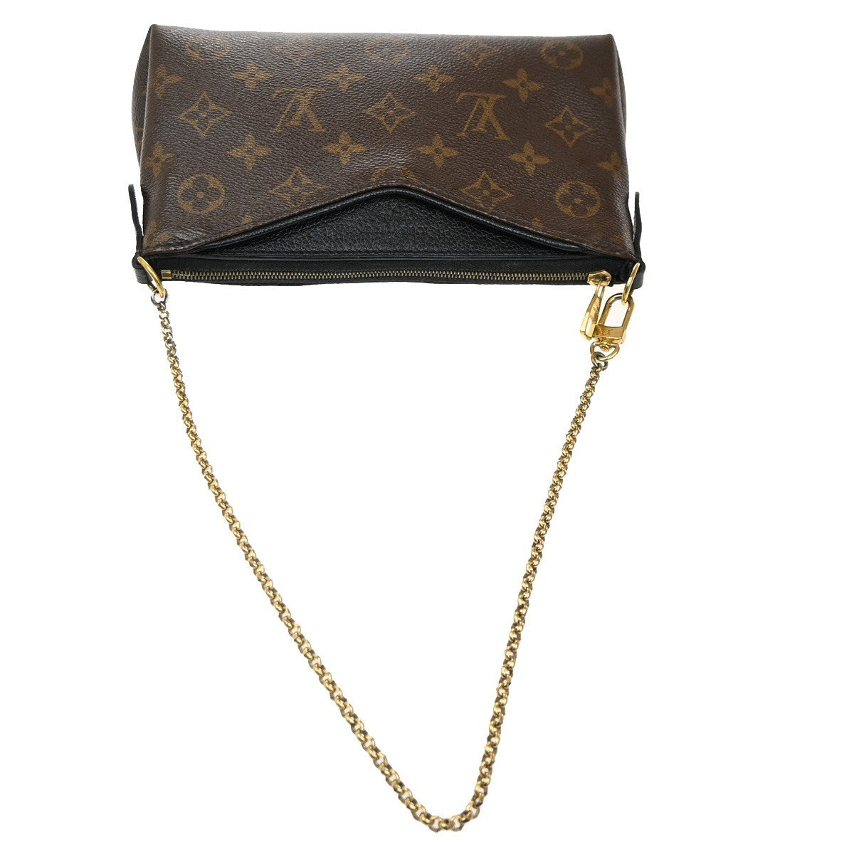 Louis Vuitton Pallas Clutch Monogram Canvas with Leather, BROWN, CANVAS, Clutche & pouche