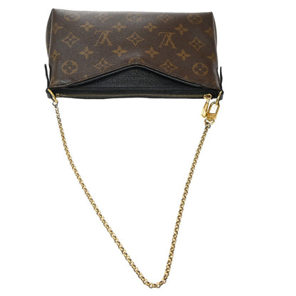 Louis Vuitton Pallas Clutch Monogram Canvas with Leather, BROWN, CANVAS, Clutche & pouche
