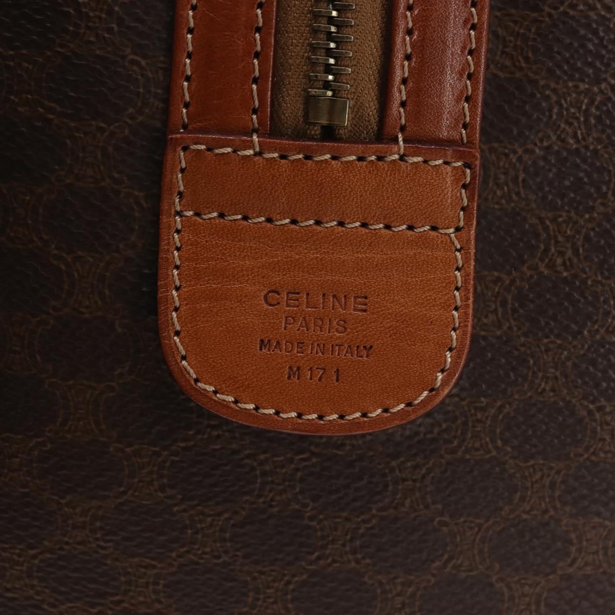 Celine Vintage Boston Bag Macadam Coated Canvas, BROWN, CANVAS, Handbag