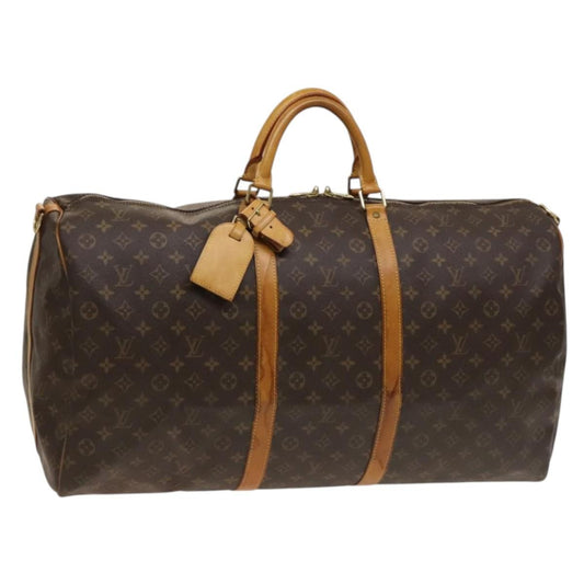 Louis Vuitton Keepall Bandouliere Bag Monogram Canvas, BROWN, CANVAS, Travel bag