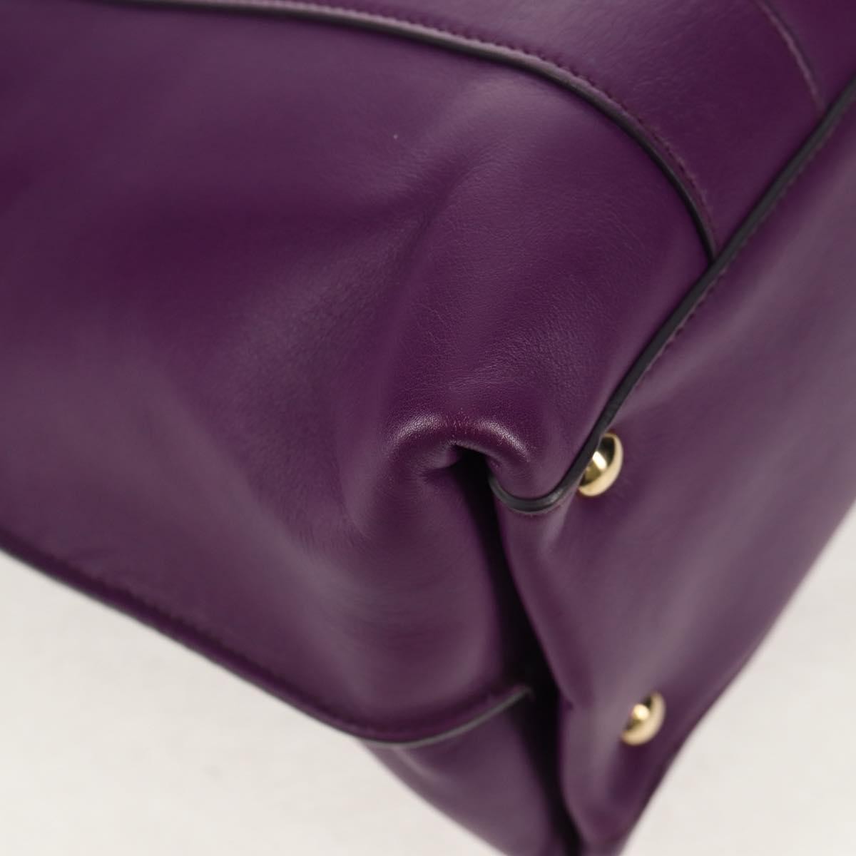 Salvatore Ferragamo Gancini Lock Flap Tote Leather, PURPLE, LEATHER, Handbag