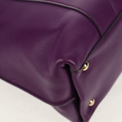 Salvatore Ferragamo Gancini Lock Flap Tote Leather, PURPLE, LEATHER, Handbag