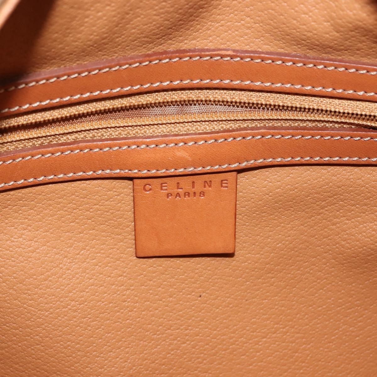 Celine Vintage Macadam Handbag Canvas and Leather, BROWN, CANVAS, Handbag