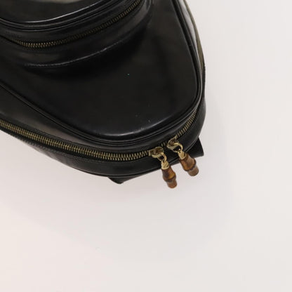 Gucci Vintage Bamboo Backpack Patent, Black, Patent Leather, Backpack