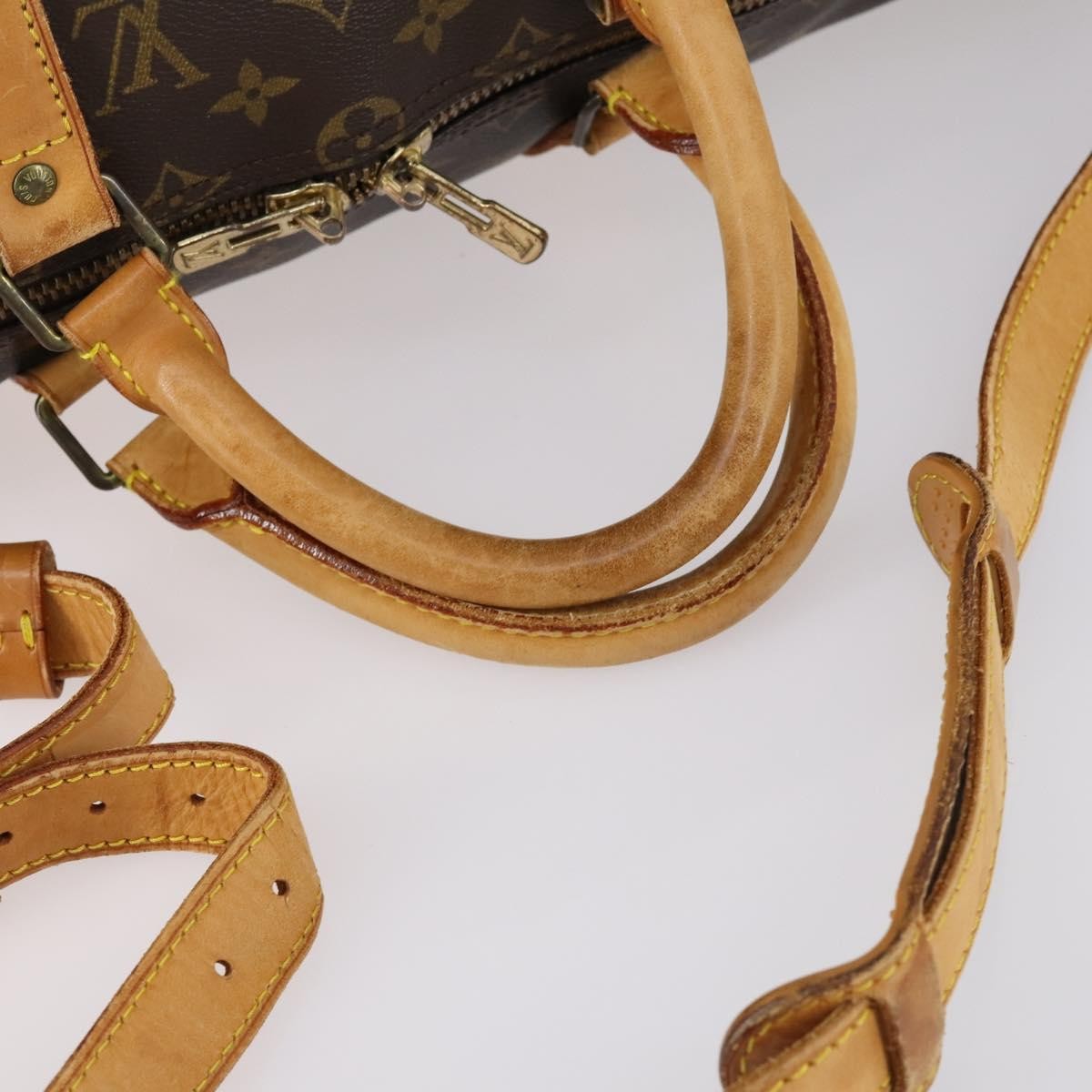 Louis Vuitton Keepall Bandouliere Bag Monogram Canvas, BROWN, CANVAS, Travel bag