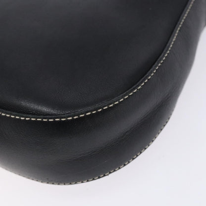 Salvatore Ferragamo Gancini Shoulder Bag Leather, BLACK, LEATHER, Shoulder bag