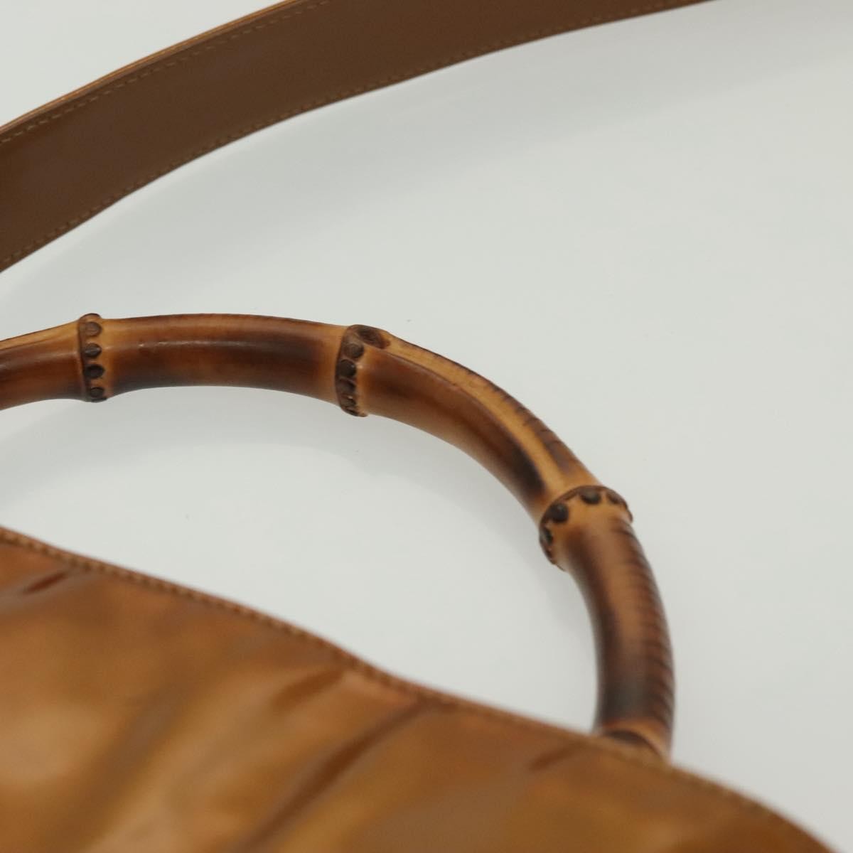 Gucci Vintage Bamboo Handle Bag Patent leather, GOLD, PATENT_LEATHER, Handbag