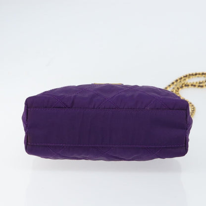 Prada Re-Edition 1995 Chain Tote Quilted Re-Nylon, Purple, Nylon, Shoulder Bag