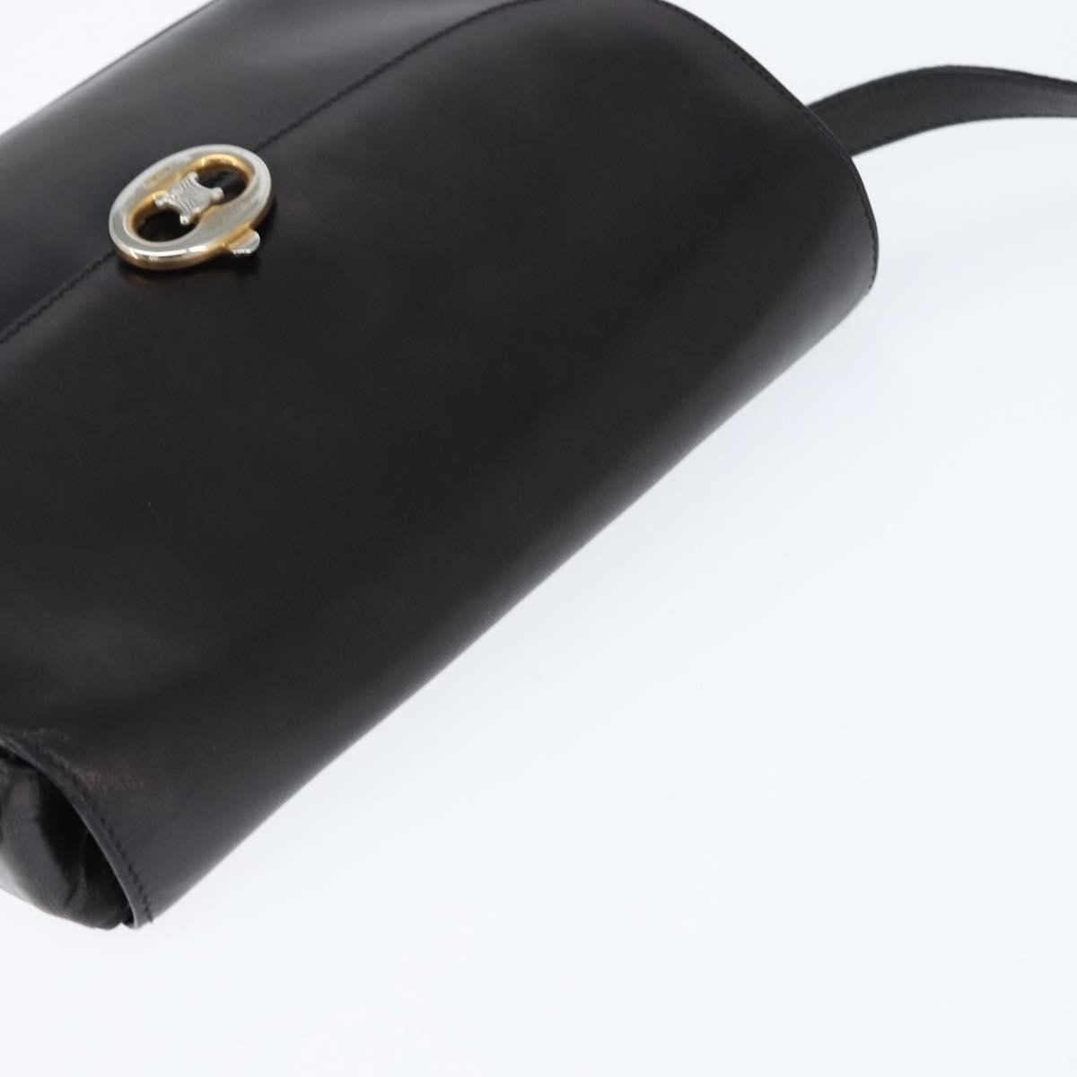 Celine Vintage Triomphe Shoulder Bag Leather, BROWN, LEATHER, Shoulder bag
