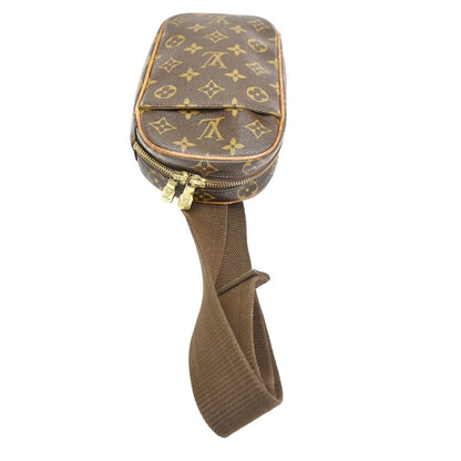 Louis Vuitton Pochette Gange Monogram Canvas, BROWN, CANVAS, Clutche & pouche