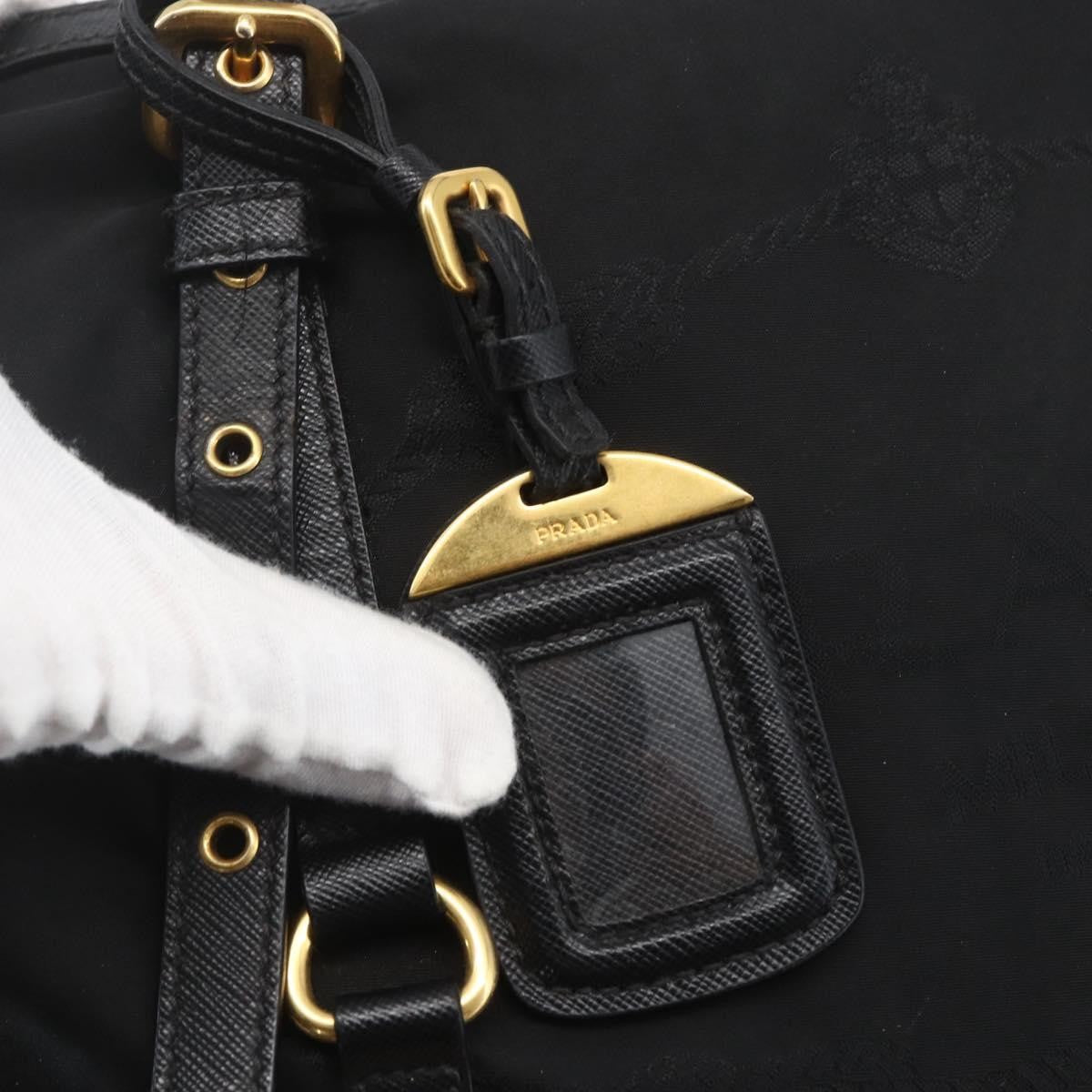 Prada Belted Tote Tessuto, BLACK, NYLON, Tote bag