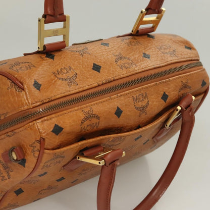 MCM Visetos Handbag Canvas and Leather, BROWN, CANVAS, Handbag