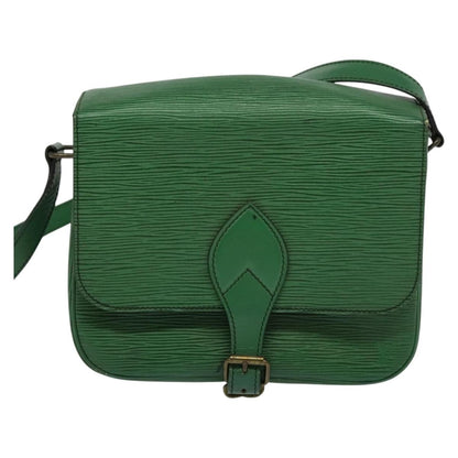 Louis Vuitton Cartouchiere Handbag Epi Leather, Green, Leather, Shoulder Bag
