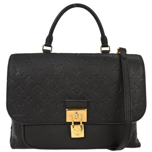 Louis Vuitton Marignan Handbag Monogram Empreinte Leather, BLACK, LEATHER, Handbag