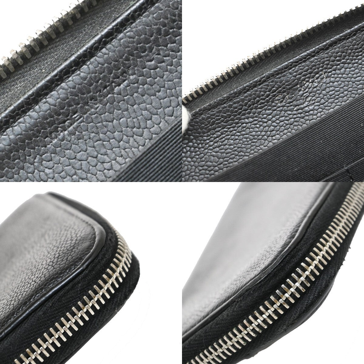 Chanel CC Logo Zipper Long Bifold Leather, BLACK, CALFSKIN, Wallets