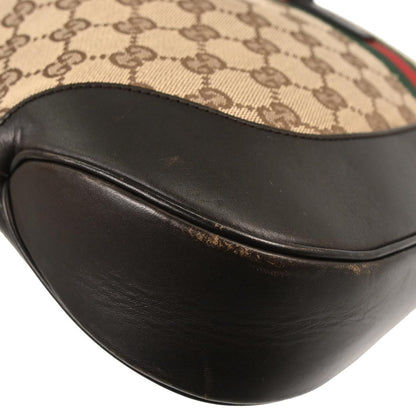 Gucci Web Jackie O Hobo GG Canvas, BROWN, CANVAS, Shoulder bag