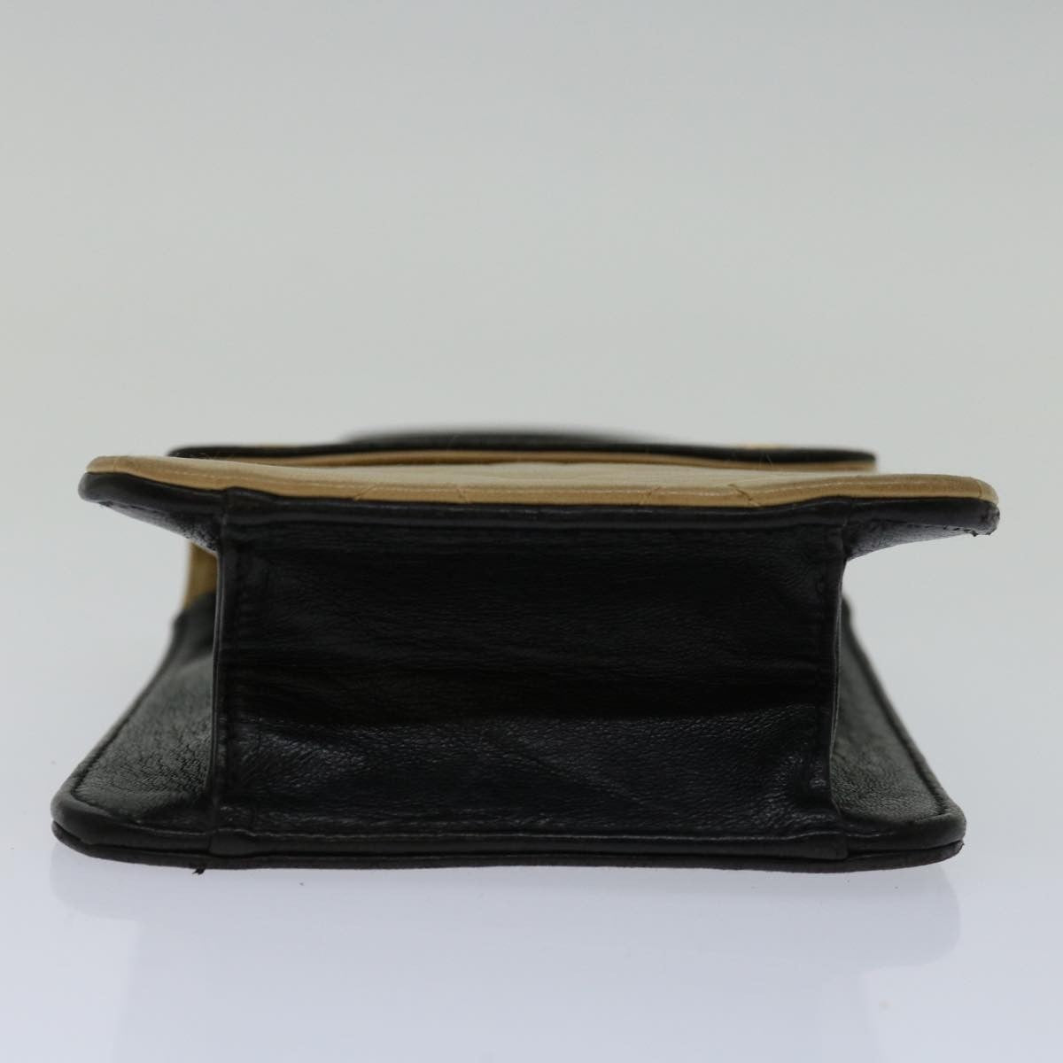 Chanel Vintage Button Waist Bag Quilted Lambskin, BEIGE, LEATHER, Shoulder bag