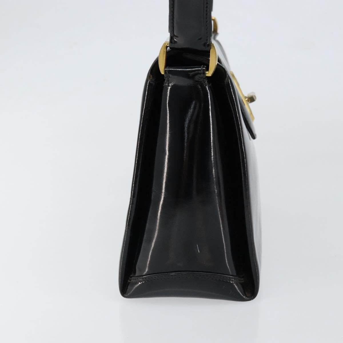 Gucci Vintage Handbag Enamel, BLACK, PATENT_LEATHER, Handbag