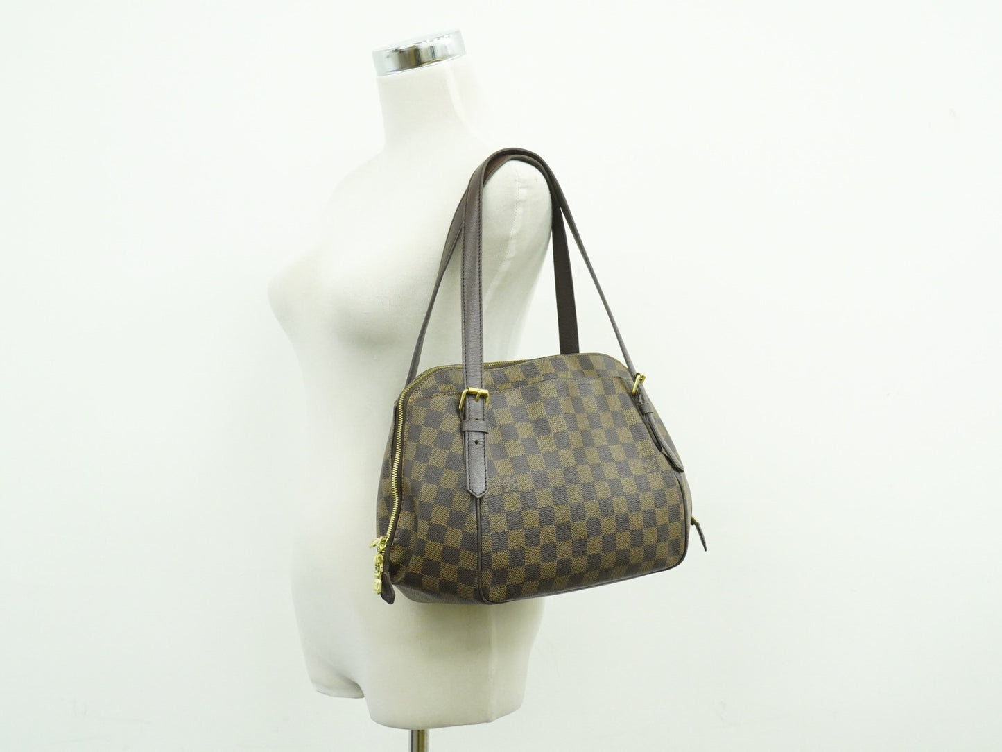 Louis Vuitton Belem Handbag Damier, BROWN, CANVAS, Shoulder bag