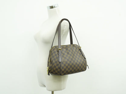 Louis Vuitton Belem Handbag Damier, BROWN, CANVAS, Shoulder bag
