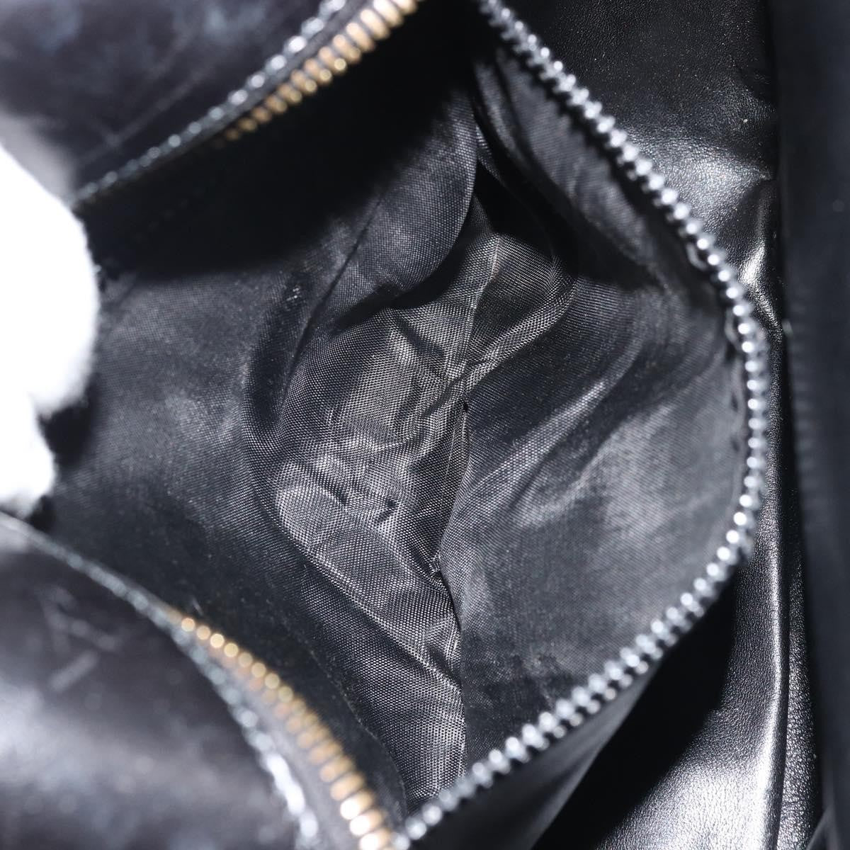 Celine Circle Logo Shoulder Bag Leather, Black, Leather, Shoulder Bag