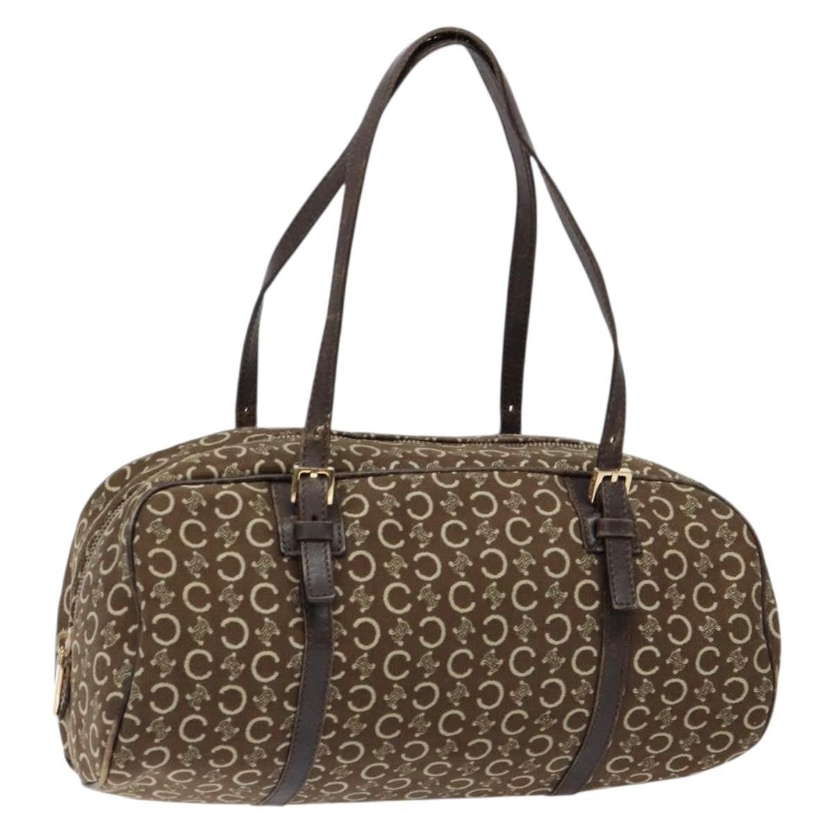 Celine Vintage Macadam Handbag Macadam, BROWN, CANVAS, Handbag