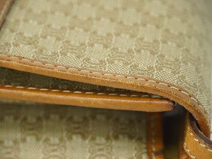 Celine Vintage Macadam Shoulder Bag Canvas, BEIGE, CANVAS, Shoulder bag